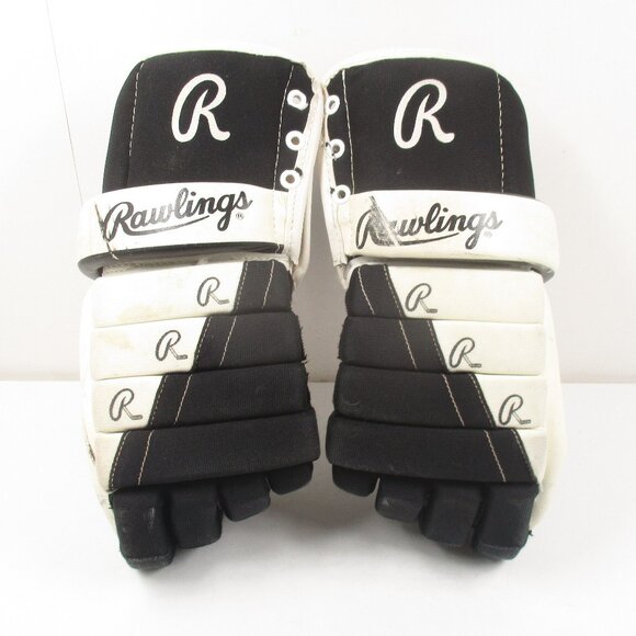 Vintage Rawlings 969 Magnum Juniorr Hockey Gloves 14" - 35.5 cm Black & White - Picture 1 of 10